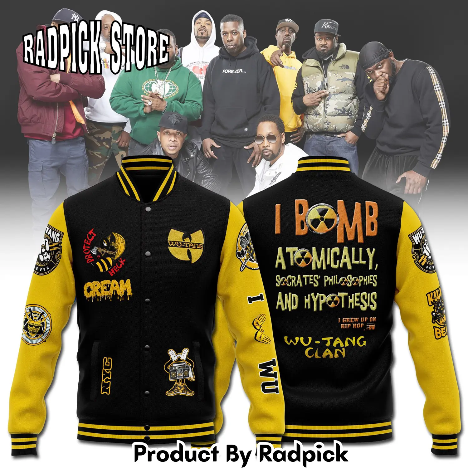Radpick wu tang new bomber baseball jacket for fan rp0018